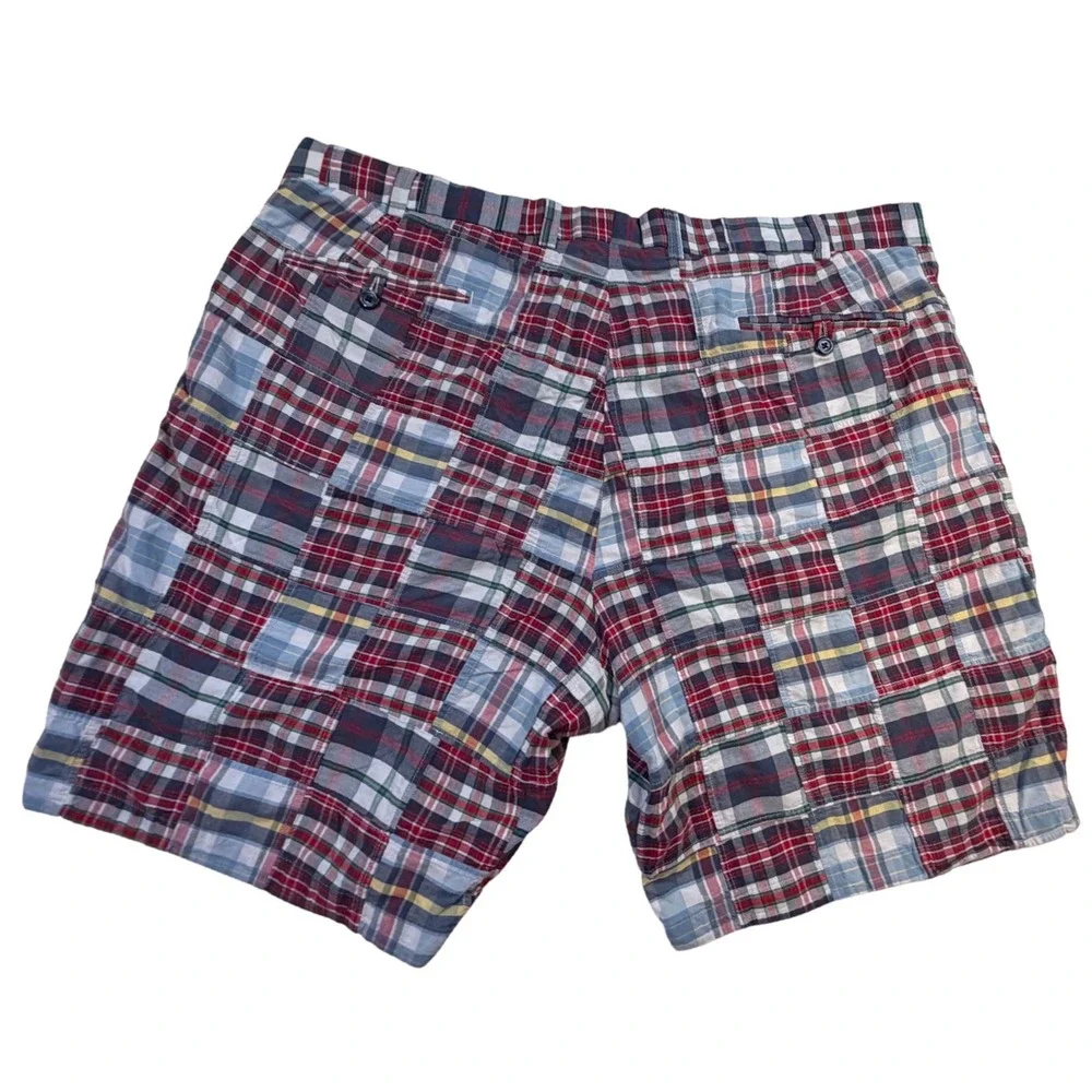 Jos. A. Bank Shorts 44 Multicolor Patchwork Plaid Madras Cotton Summer‎ Preppy